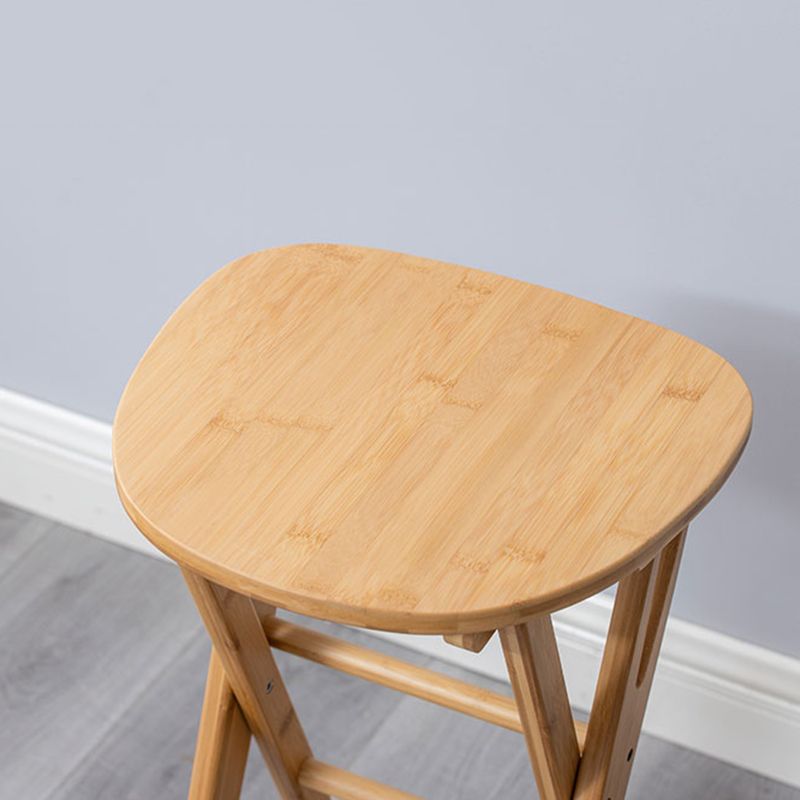 Nordic Style Armless Wood Barstools Folding Counter Stools for Living Room