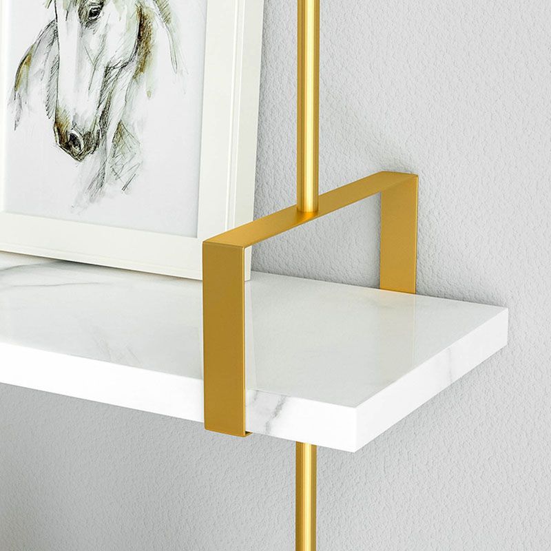 9.84"W Bookshelf Glam Style Wall Mounted Bookcase for Home Office Study Room