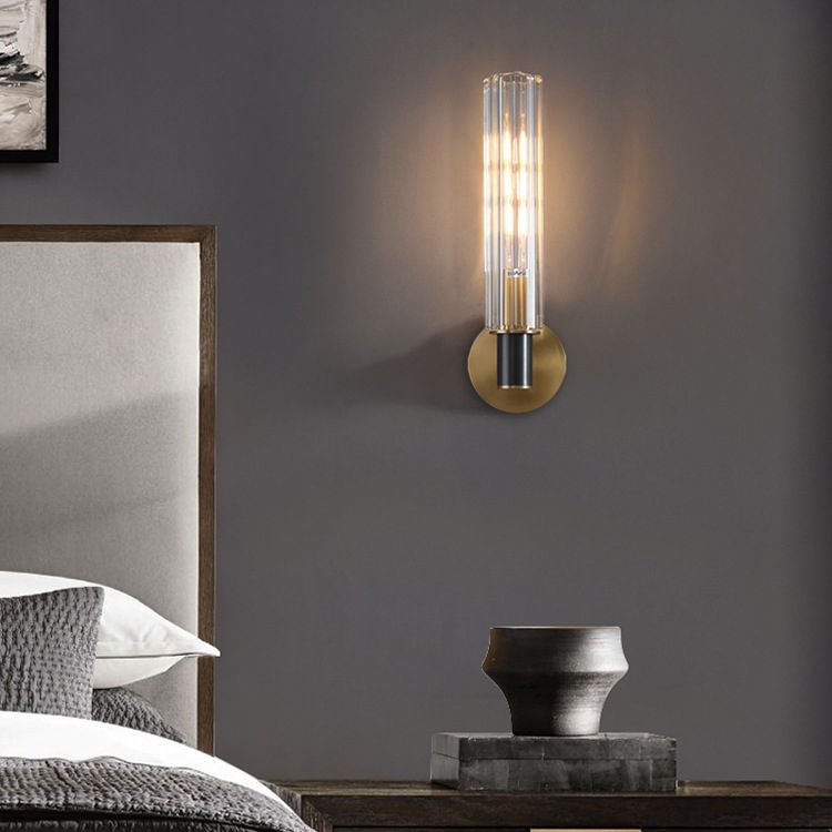 Ultra-modern Cylinder Wall Mount Lighting Clear Glass Wall Mounted Light Fixture for Living Room