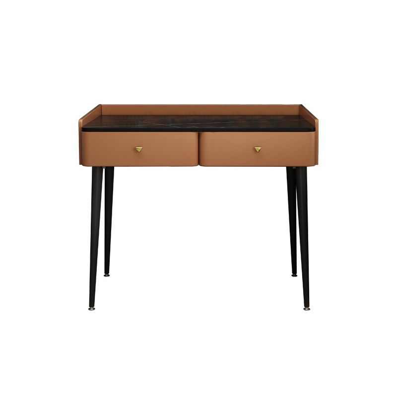 Contemporary Vanity 2 Storage Drawers Dressing Table with Padded Stool