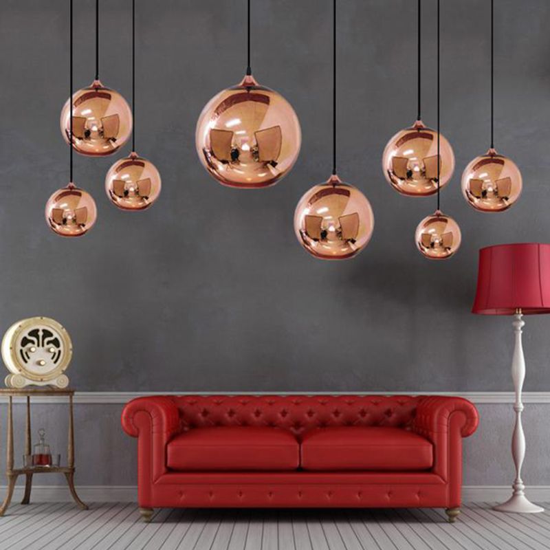 Forma de la pelota Luz colgante de vidrio Luz de colgante de estilo simple moderno para sala de estar