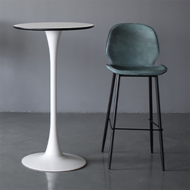 Bucket Footrest Counter Bar Stool Industrial PU Upholstery Low Back Indoor Counter Stool