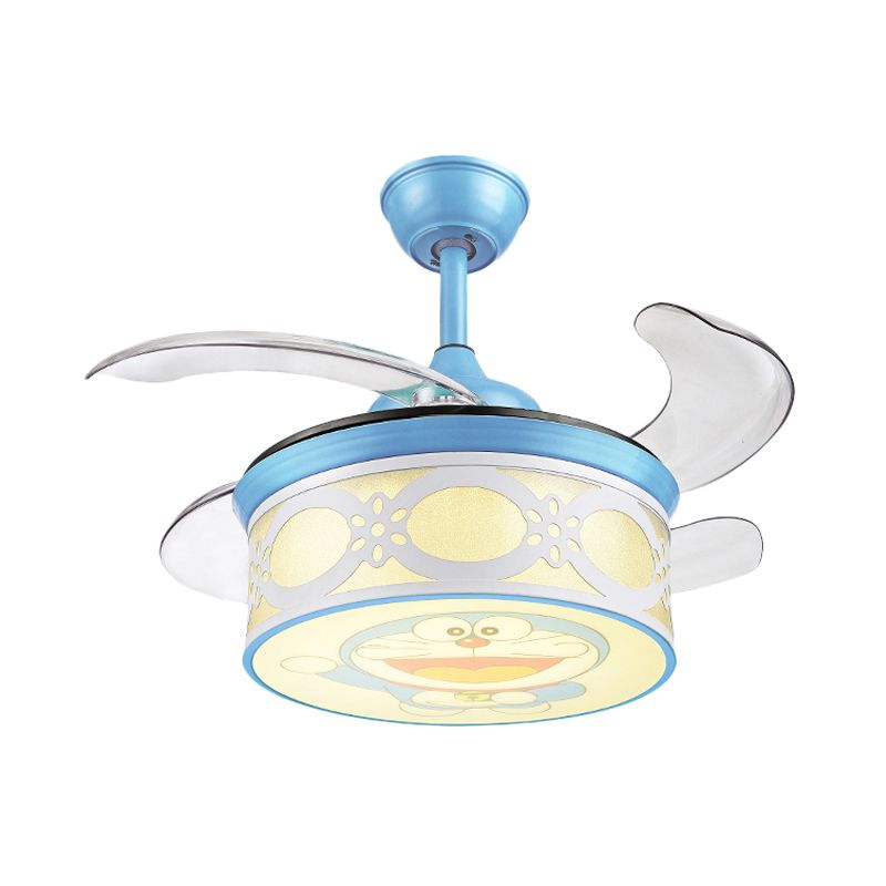 36 "W Blue Drum Pendant plafond ventilateur léger