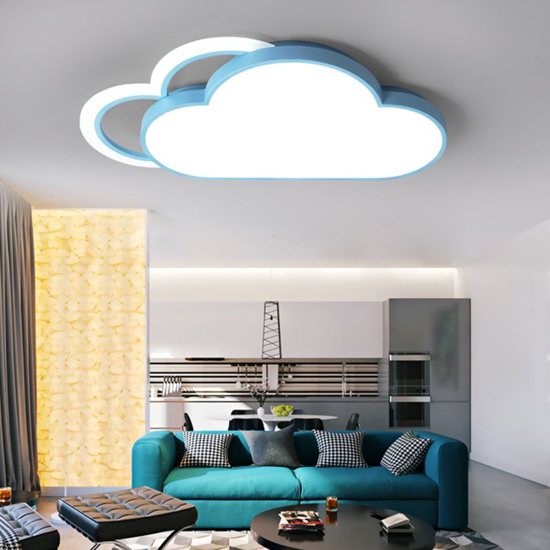 LED-Unterputzleuchte für Schlafzimmer, moderne, deckennahe Beleuchtung mit Cloud-Metallschirm
