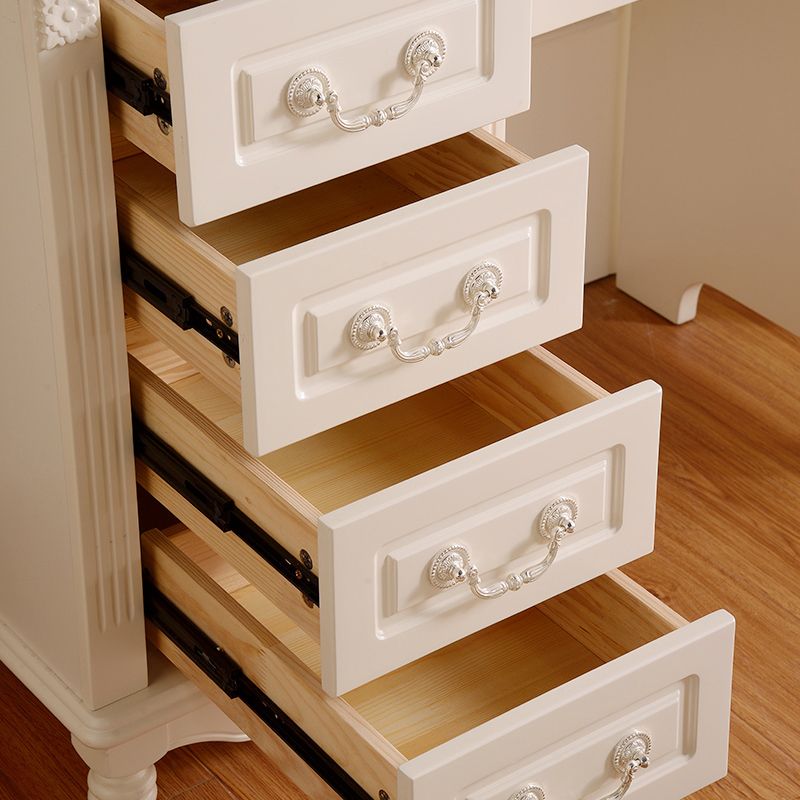 Victorian Dressing Table White Bedroom With Drawer Wooden Mirror