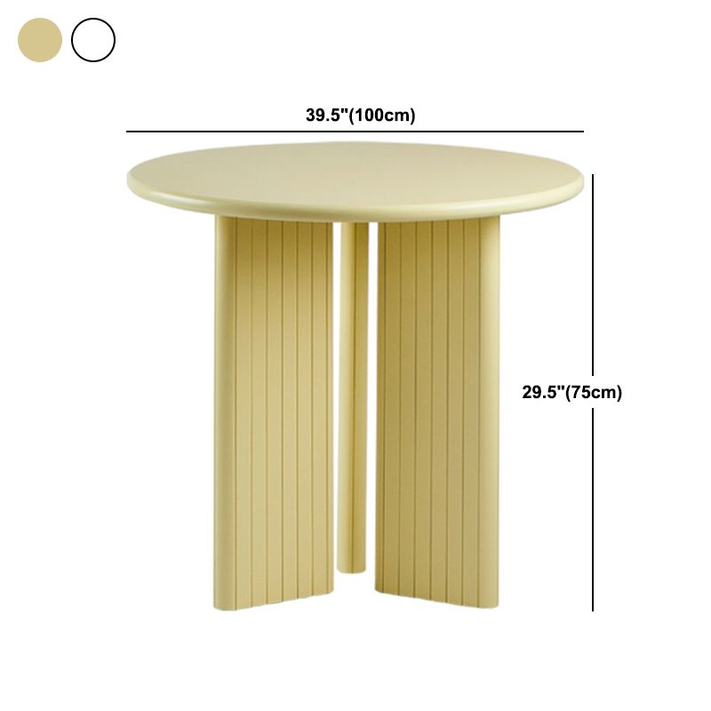 Rectangle Dining Table Engineer Wood Table in Yellow and White