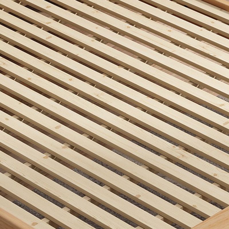 Scandinavian Pine Wood Standard Bed with Rectangular Panel Headboard