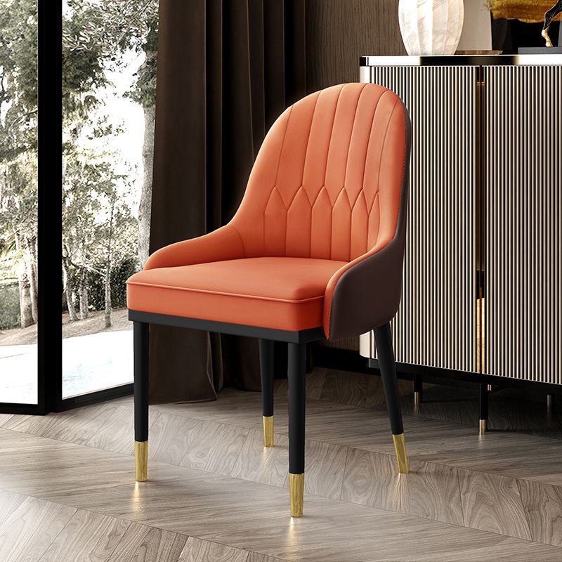 Chaise latérale de cuisine en cuir, chaise Parsons de salle à manger de 19 pouces de large pour restaurant