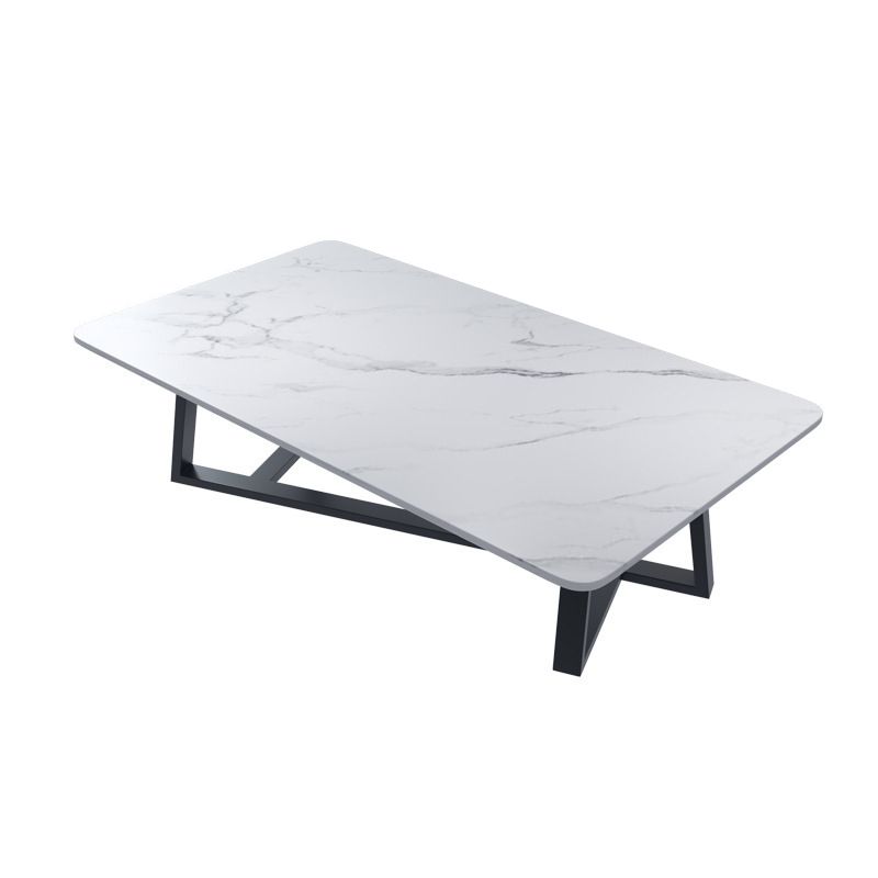 Slate Coffee Table Rectangular Open Shelf Minimalist Coffee Table