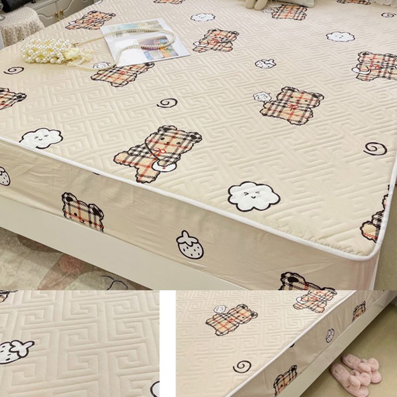 Cartoon Print Bed Sheet Set Cotton Fitted Sheet for Kid's Room