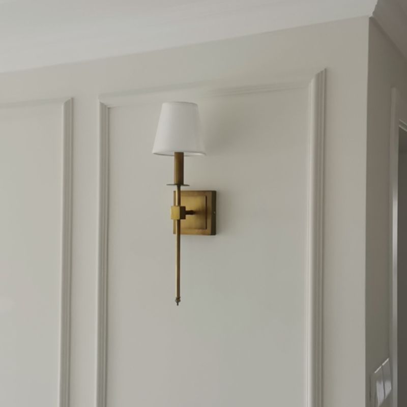 Contemporary Fabric Shade Wall Light 1-Light Wall Mounted Light Fixture for Bedroom