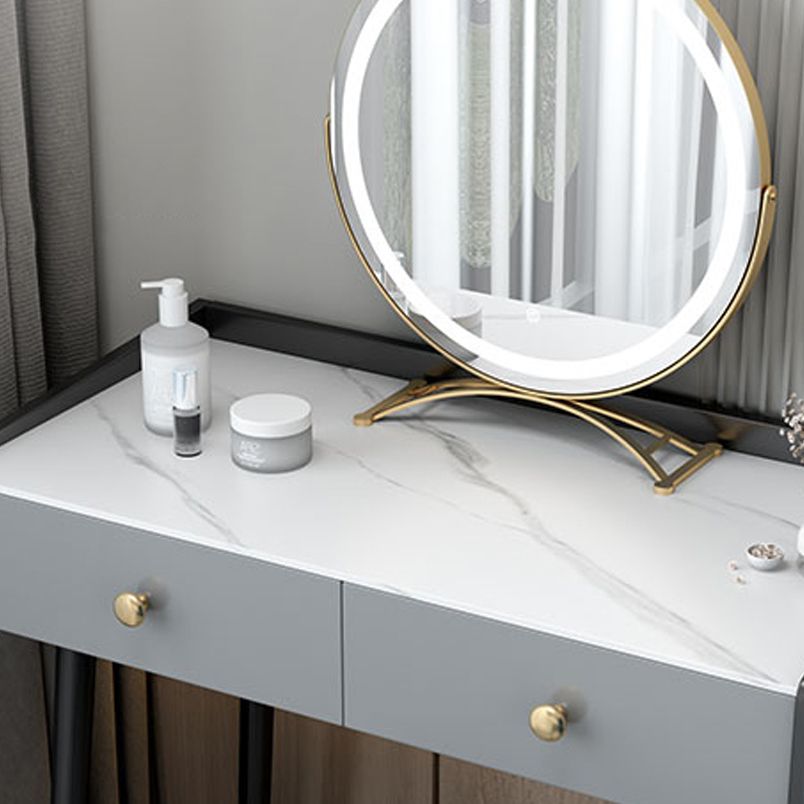 Modern 28.9 " Height 1- Drawer Slate Top Table Makeup Vanity