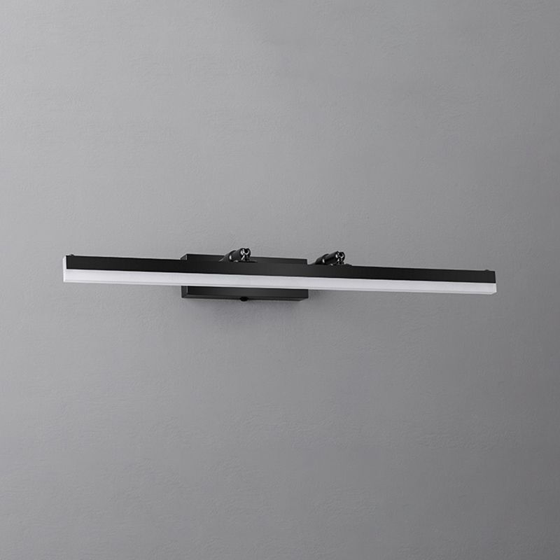 Metal Straight Wall Lamp Nordic Style Black LED Mirror Light for Bathroom