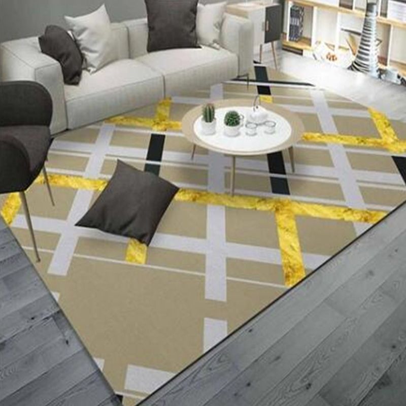 Contemporary Rug Polyester Abstract Rug Non-Slip Backing Rug for Home Decoration