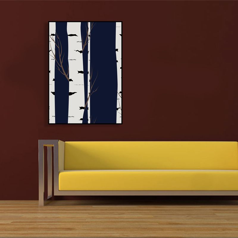 Tree Trunk Silhouette Art Print Black Canvas Wall Decor, Textured, Multiple Sizes