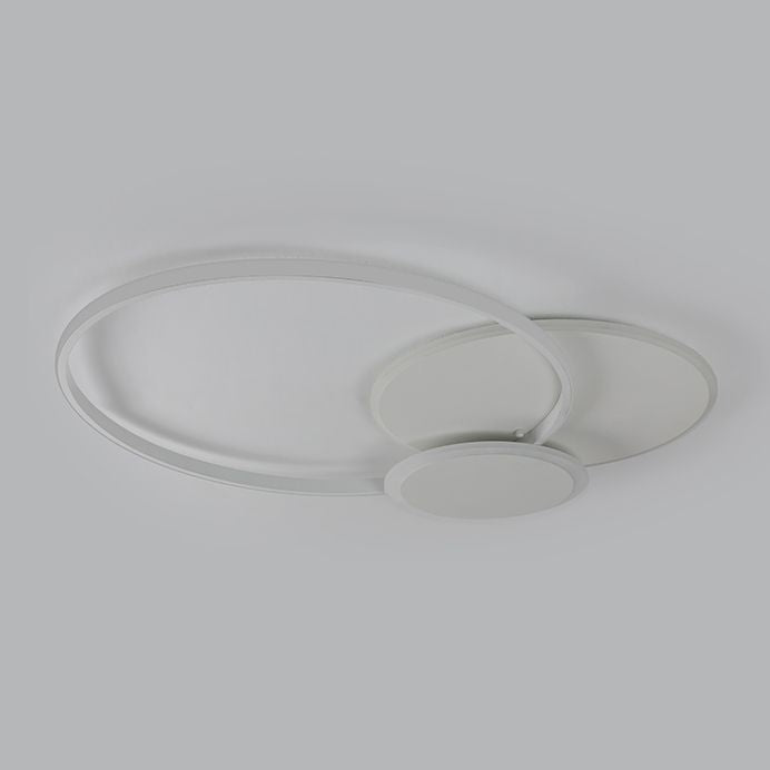 Plafonnier circulaire en fer forgé à montage encastré à LED de simplicité moderne avec abat-jour en acrylique