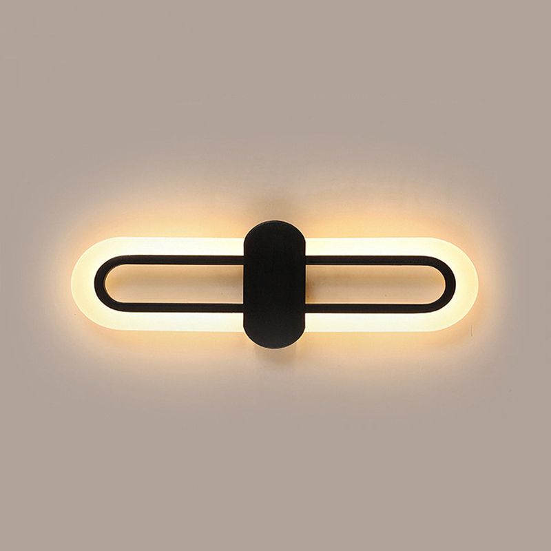 Unique Shape Wall Light Fixture Modern Wall Mounted Lighting in Black for Dining Room