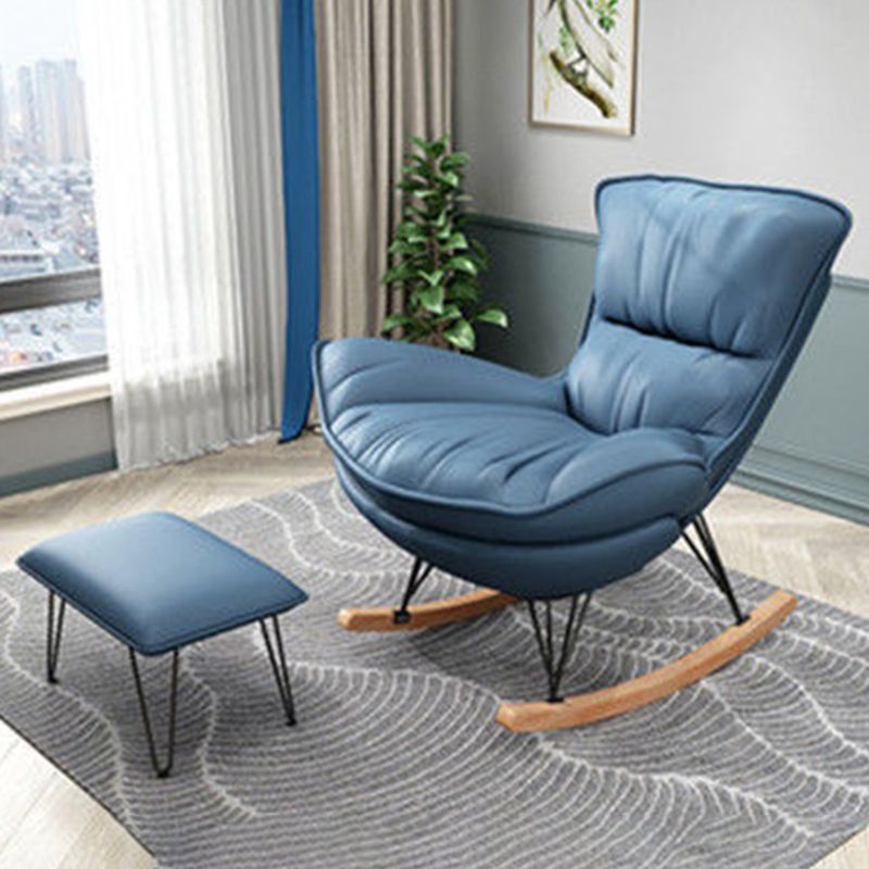 Modern Rocking Chair Metal Frame Doll Cotton Filling Cushion Wingback Rocker Chair
