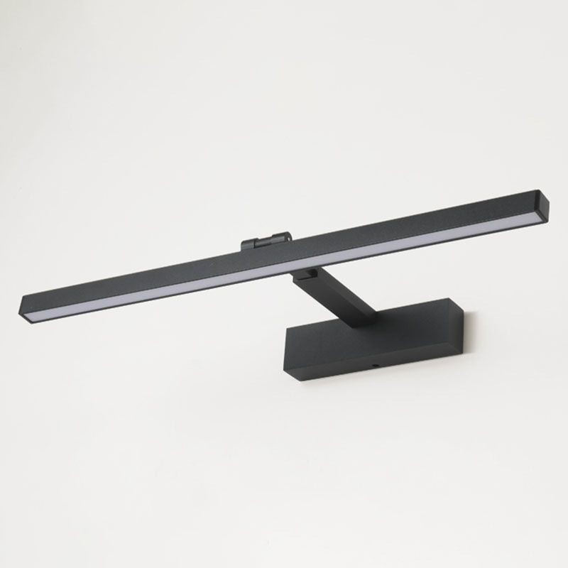 Metal Linear Wall Sconce Modern Style 1-Light Swing Arm Mirror Wall Light Fixture in Black