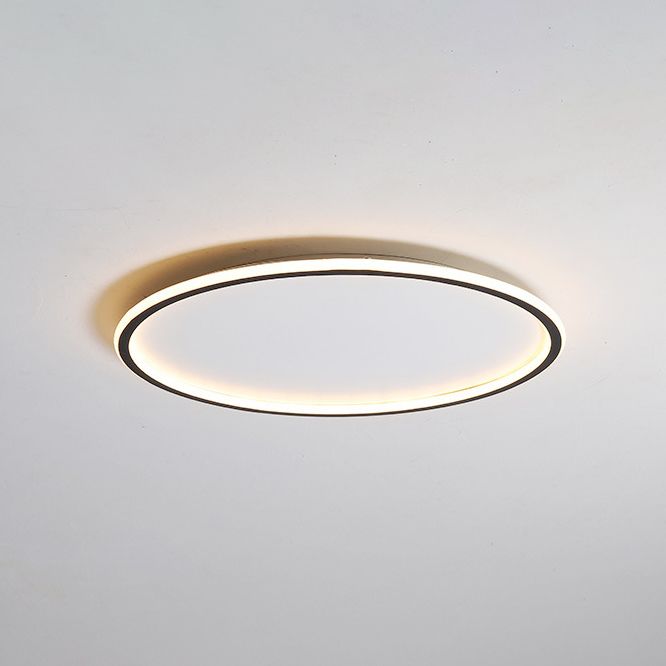 Circular Flush Ceiling Light Fixture Modern Metal LED Black Flush Mount Light Fixture