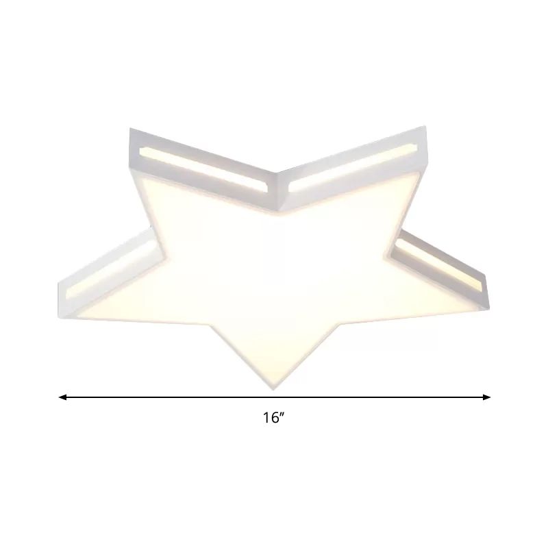 Lámpara de techo LED de acrílico moderna con forma de estrella blanca para dormitorio de niños