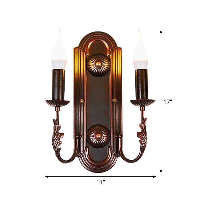 Metallbraune Leuchter Wand Hellstiel 2 Köpfe rustikale Wandmontagelampe für das Restaurant