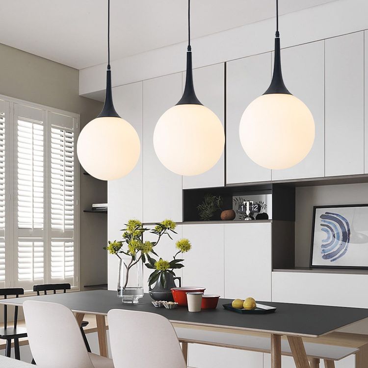 Glass Ball Hanging Ceiling Light Simplicity Pendant Lighting Fixture for Dinning Room