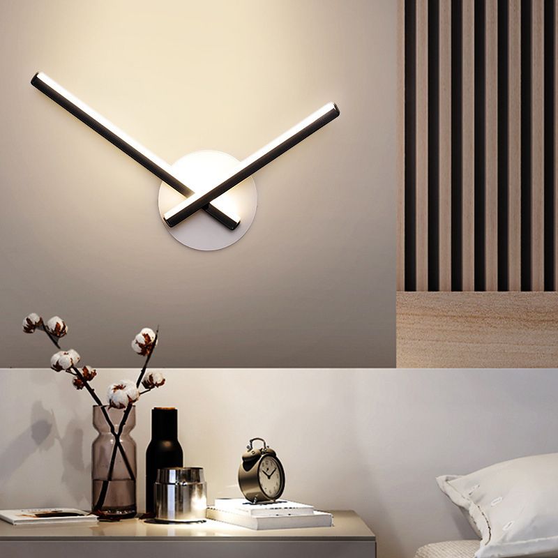 Modern Simple Metal Wall Light Geometry LED Wall Lamp with Acrylic Shade for Bedroom