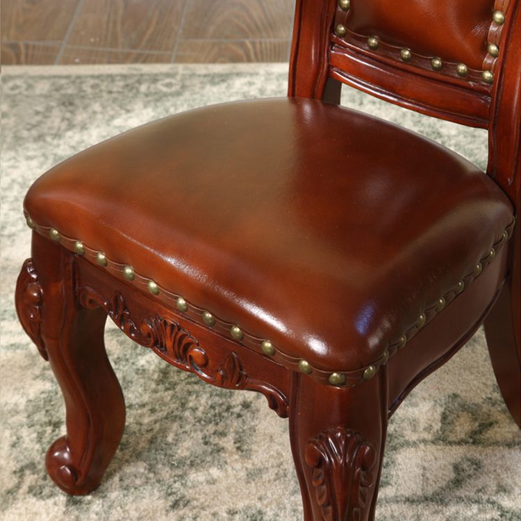 Traditional Wood Dining Armless Chair Open Back Dining Side Chair for Restaurant