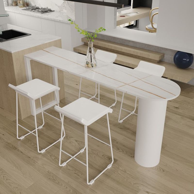Modern Irregular Shape Bar Table Set 1/2/5 Pieces Sintered Stone Counter Table with Stools