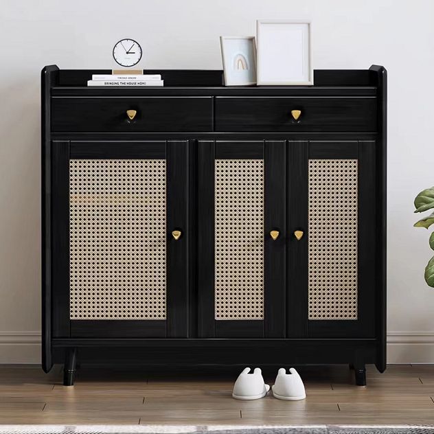 2 - Drawer and 2-Door Cabinet 42.5" Tall Rattan Storage Cabinet