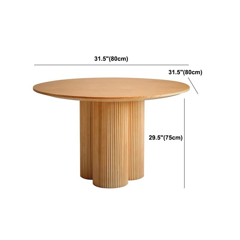Modern Brown Wood Dining Table Round Dining Table for Kitchen