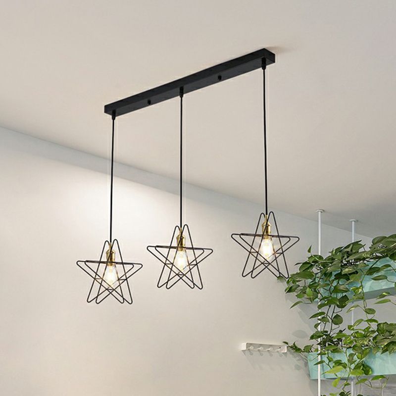 3 koppen draadframe cluster hanglamp licht lichte metalen hangend plafondlicht voor eetkamer