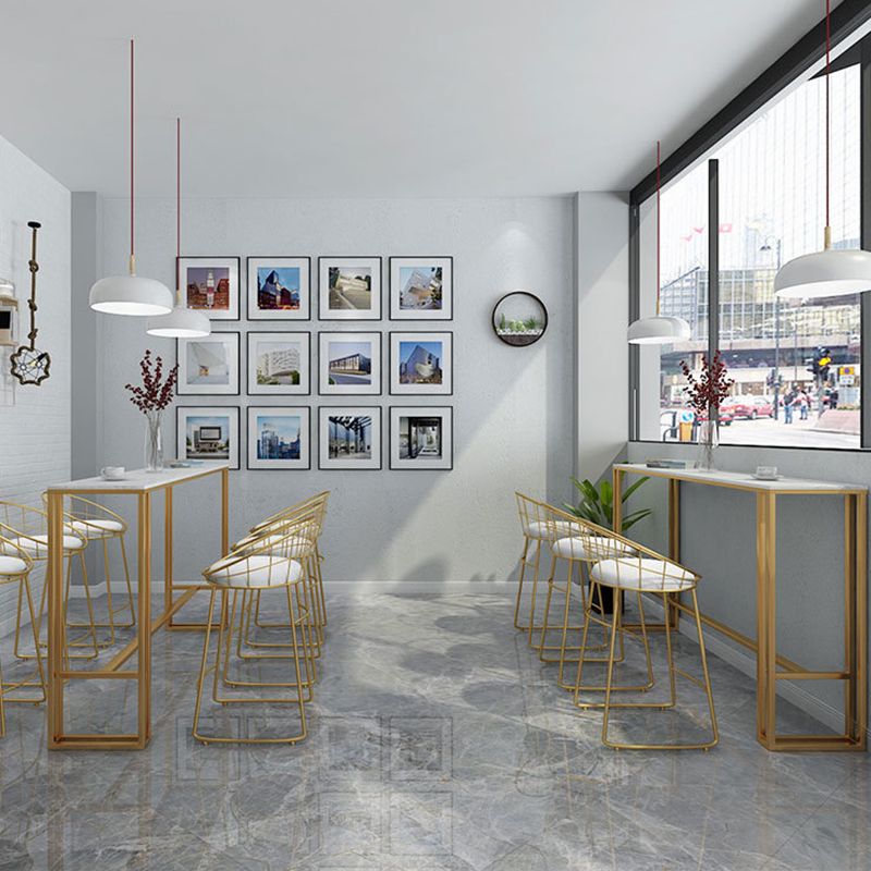 Rectangle Grey Solid Wood Bar Table Trestle Base Dining Table for Kitchen Living Room