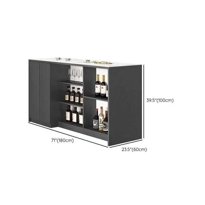 Modern Style Stone Rectangle Bistro Bar Desk Table for Living Room