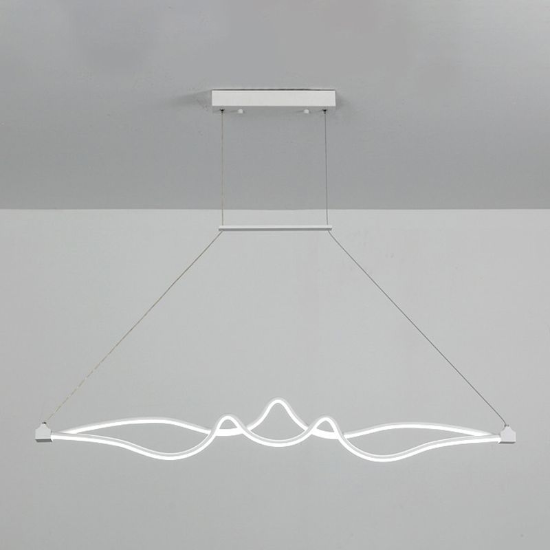 Nordic Aluminum Island Light Linear 2 Lights LED Island Pendant for Dining Room