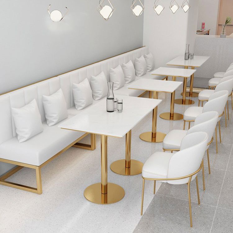 Silla de comedor escandinava de metal para comedor, silla sin brazos amortiguada con respaldo