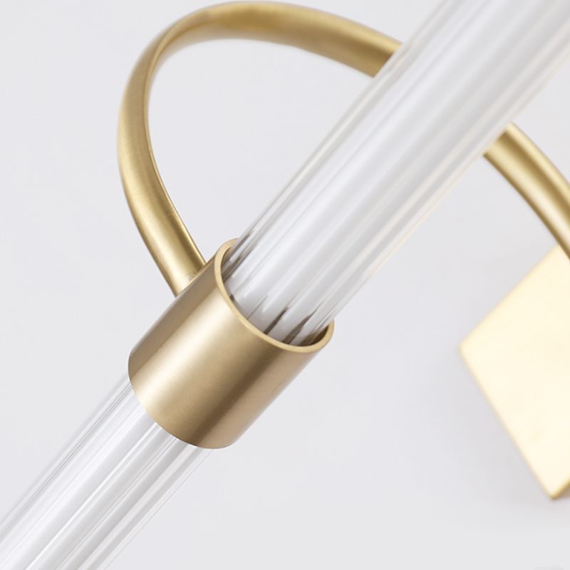 Linear Shade Metal Wall Sconce Modern Style 1 Light Mirror Wall Mount Lighting