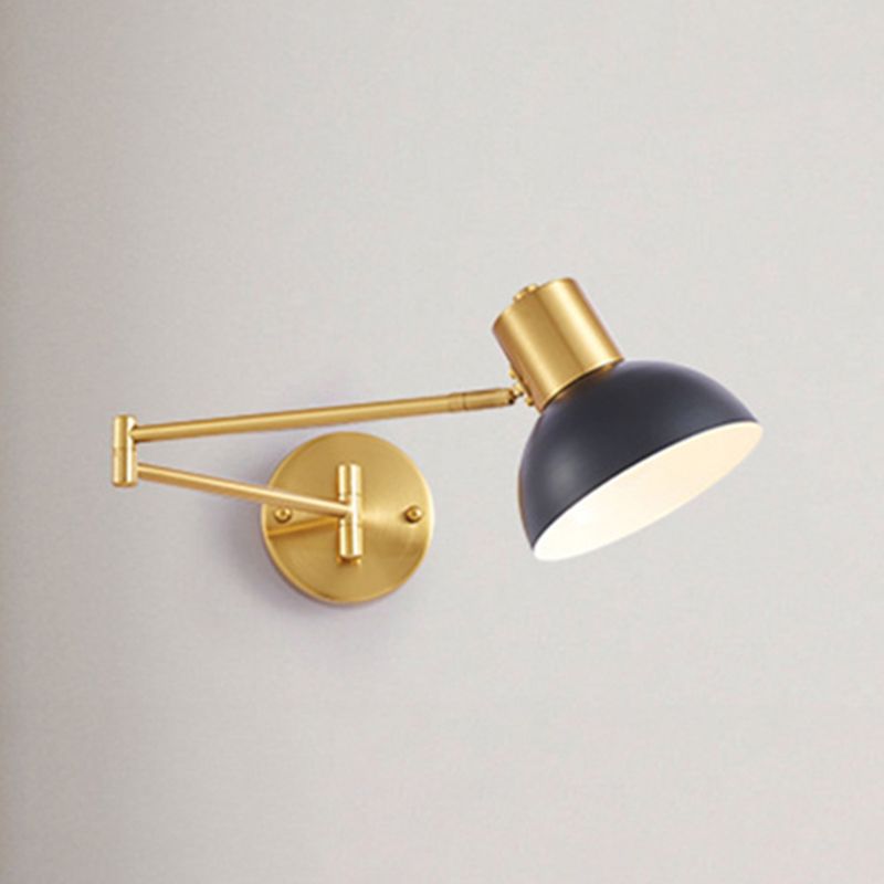 Modern Style Swing Arm Wall Lamp Metal 1 Light Sconces for Bedroom