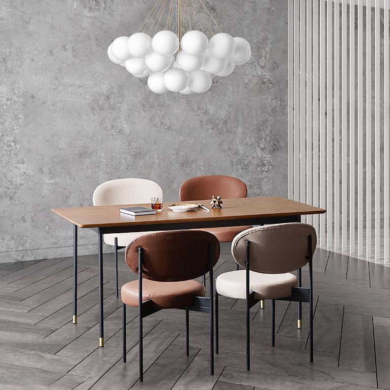 Hedendaagse stijl Open achterkant Dining zijstoel gestoffeerde armloze zijstoelen (set van 2)