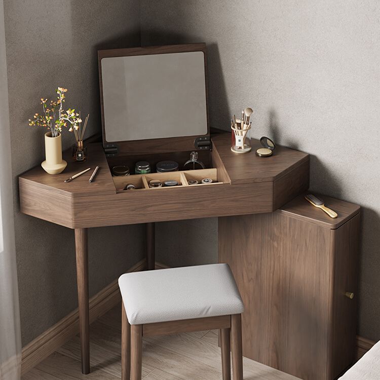 Traditional Bedroom Makeup Vanity Desk Solid Wood Vanity Dressing Table