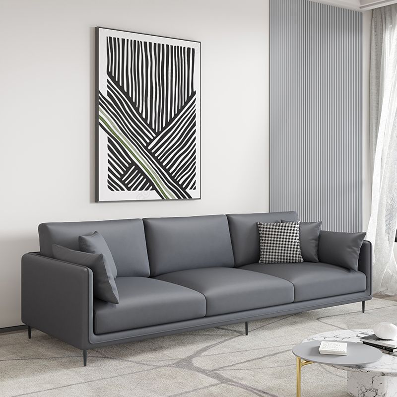 Sofa standard du bras de smoking en faux cuir contemporain avec oreillers de boîtier