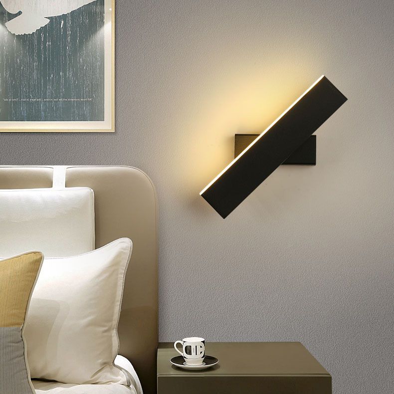 Modern Style Rectangular Wall Lamps Metal 1 Light Wall Mounted Lamps