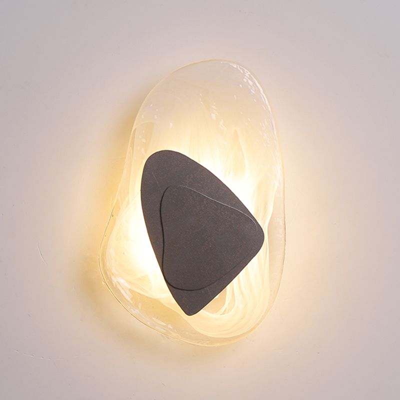 Illuminazione a parete di vetro contemporanea a 1 luce geometrica di sconde per soggiorno