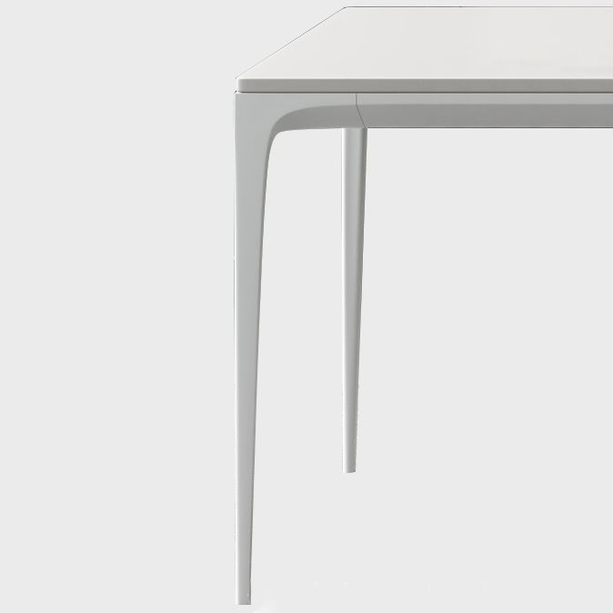 Modern White Sintered Stone Dining Table Rectangle Home Use Table with 4 Legs