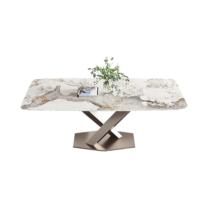 Contemporary 1/4/5/7 Pieces Dining Set Rectangle Stone Dining Table Set in White