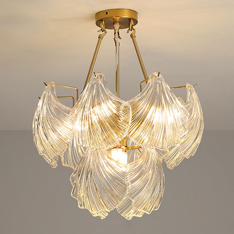 Light Luxury Style Pendant Chandelier Light Glass Chandelier for Living Room