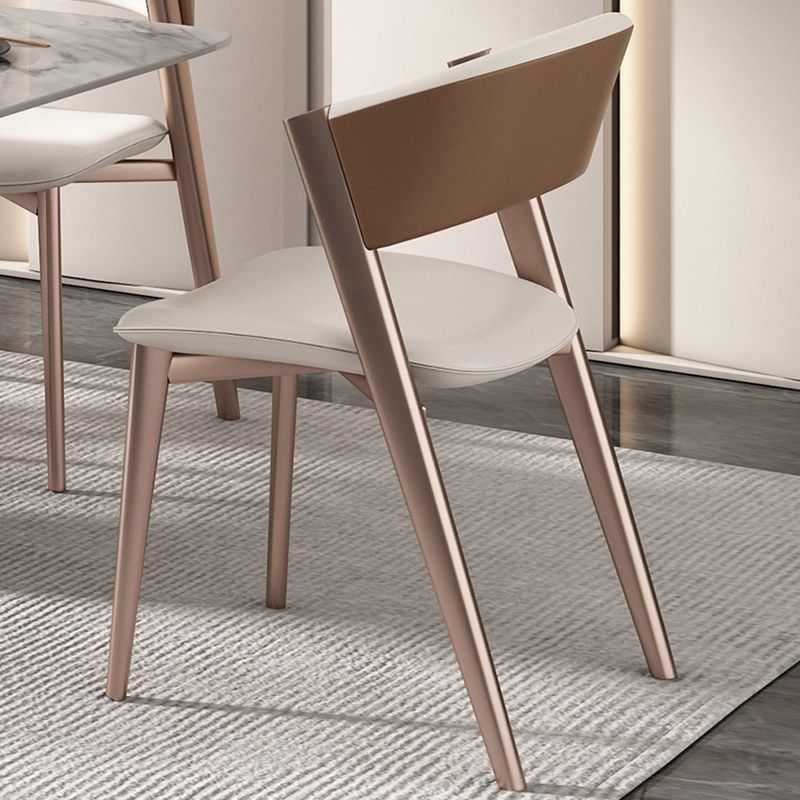 Modern Side Chair Metal Open Back Dining Room Chair for Brasserie