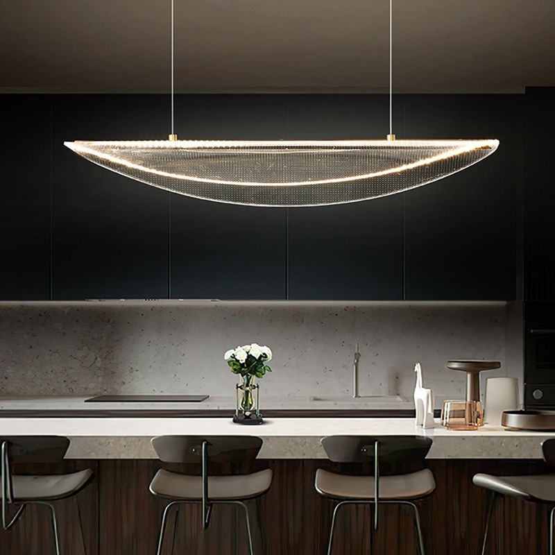 Modern Geometric Hanging Island Light Metal LED Dining Room Island Ceiling Light