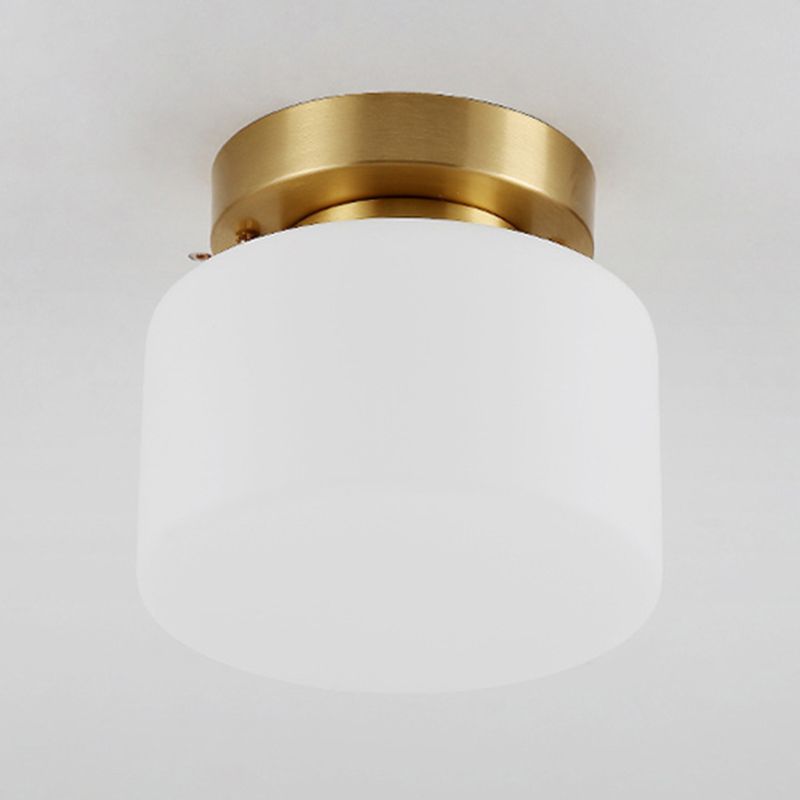 Modern Style Cylindrical Shape Ceiling Light Glass 1 Light Ceiling Light for Restaurant
